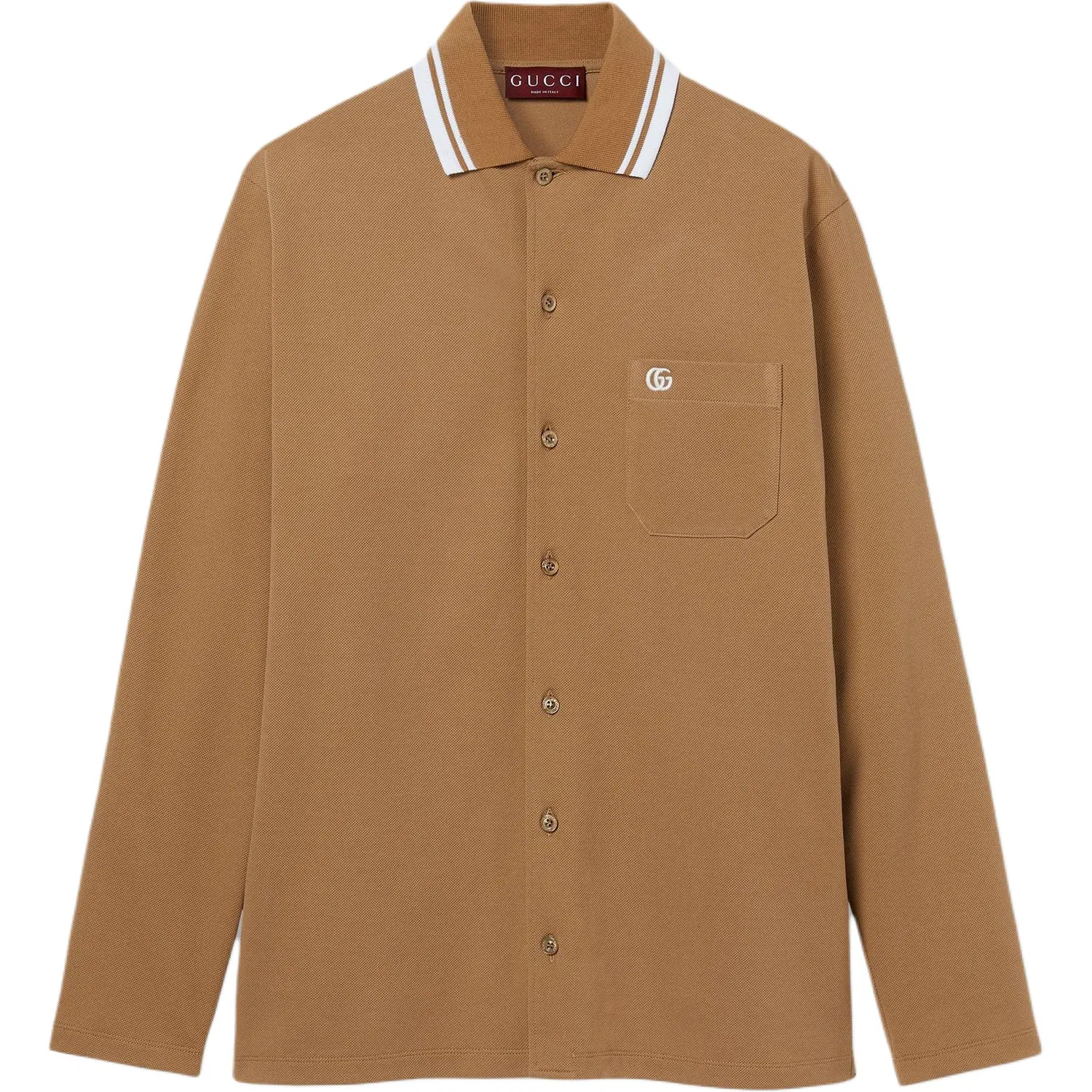 Лонгслив-поло GUCCI Camel