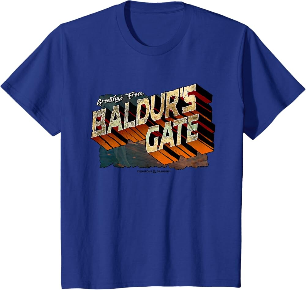 

Детская футболка Dungeons & Dragons Greetings from Baldur's Gate, ярко-синий