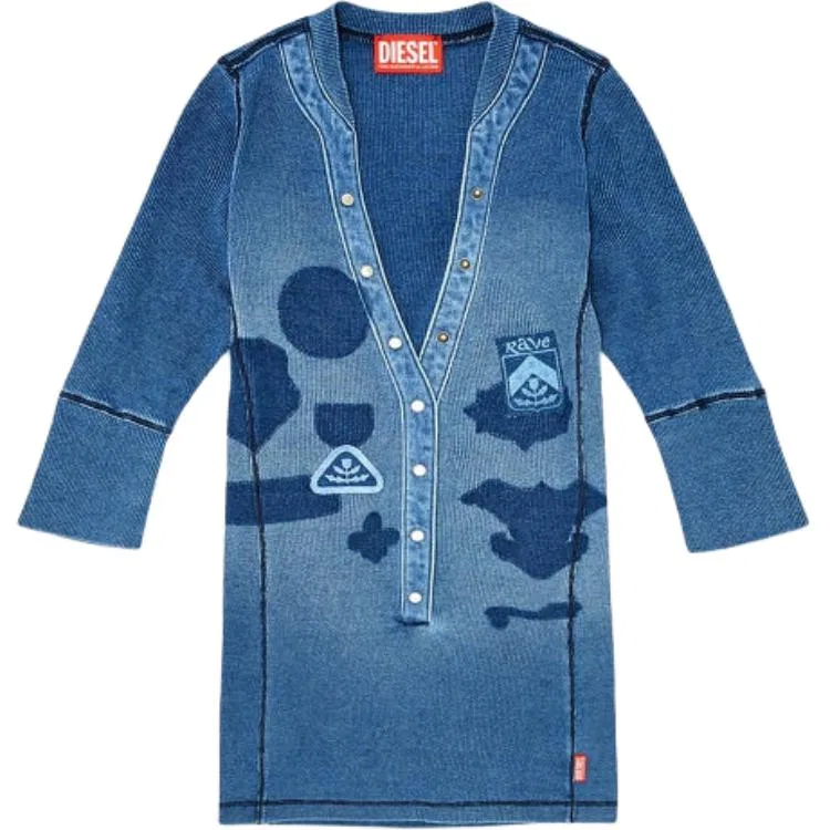 Женское трикотажное изделие с V-образным вырезом DIESEL, Blue