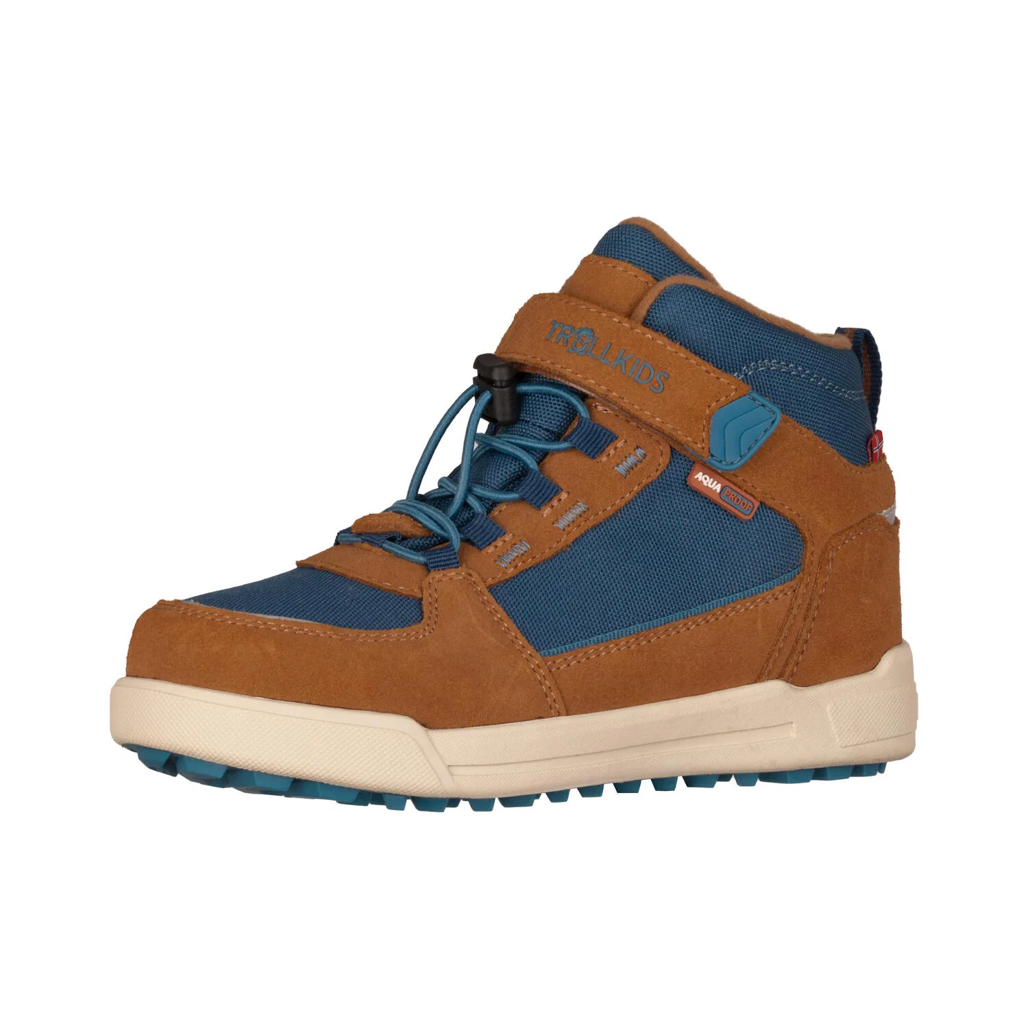 Детские ботинки с высоким берцем Trollkids Kids Gryllefjord Mid Cut, Ockerbeige / Blau