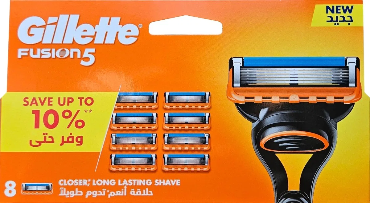 Мужской набор сменных лезвий Gillette Fusion 5, 10 шт. + станок, Black — фото 2