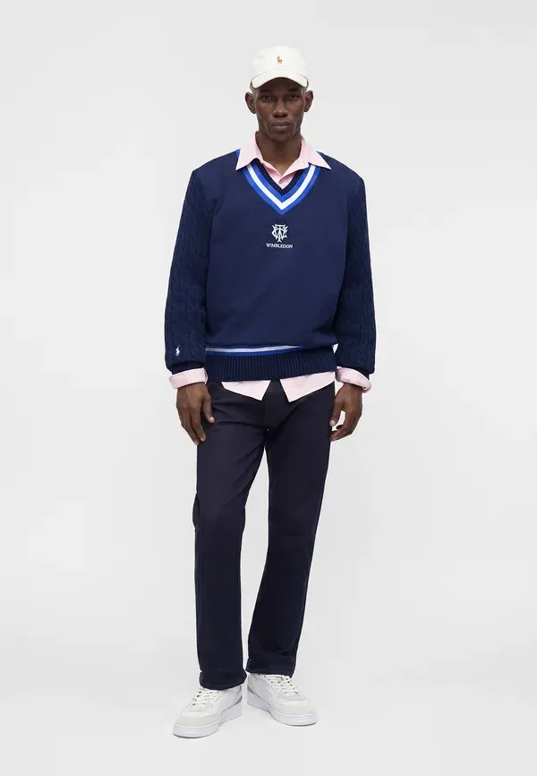 Свитер с вязаным узором Wimbledon, Polo Ralph Lauren, Refined темно-синий — фото 2