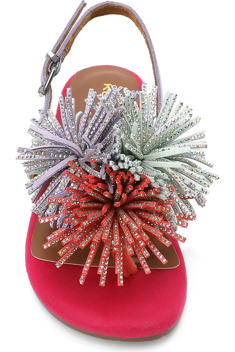 Детские сандалии слингбэк с бахромой Mini Fringe Kurt Geiger London, Pink Multi — фото 3