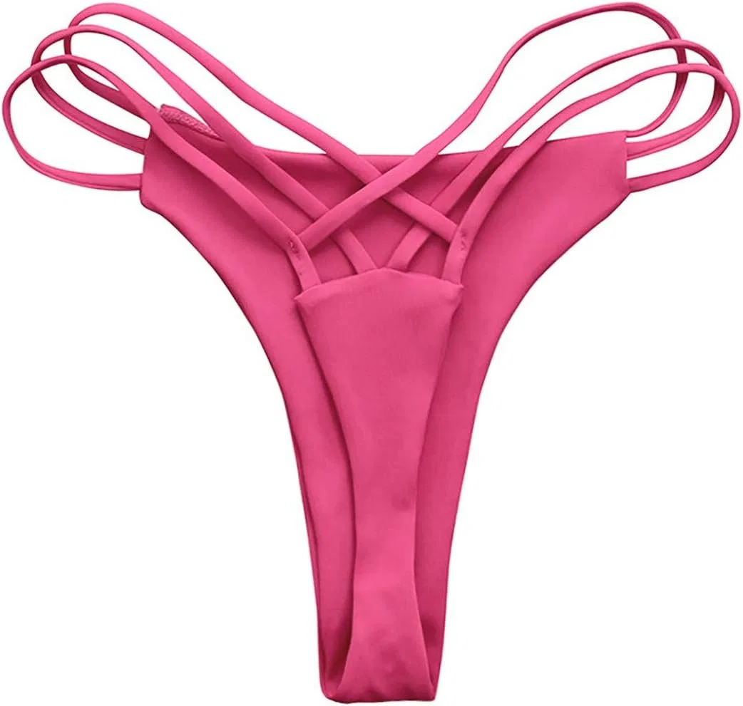 Женские бикини-трусы с защипами Generic, Hot Pink