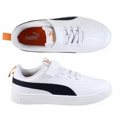 Детские кожаные кроссовки Puma Rickie AC PS, Цвет: Weiss — фото 3