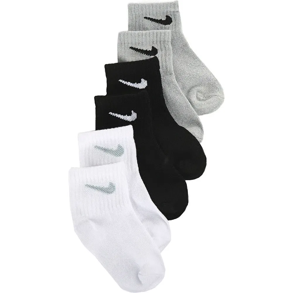 Набор из 6 детских коротких носков Nike, White/Black/Grey