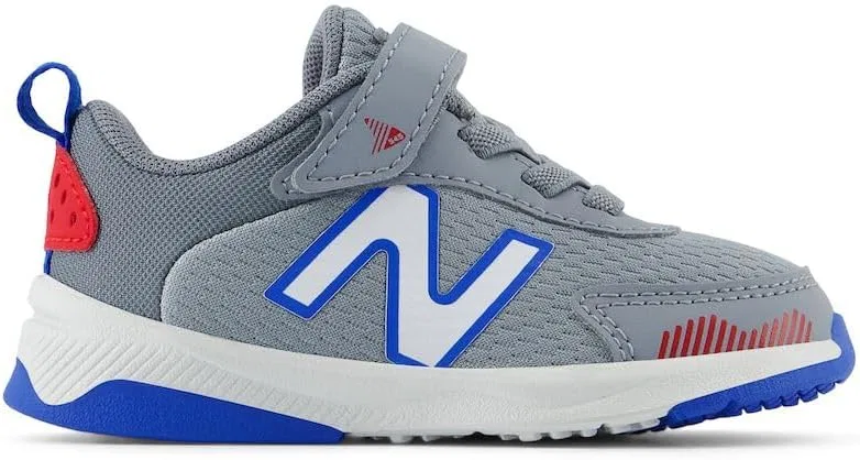 Детские кроссовки для девочек с шнурком-резинкой New Balance, Steel/Team Red/Blue Oasis — фото 3