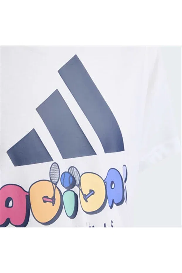 Детская футболка с принтом для девочек Adidas, White — фото 4