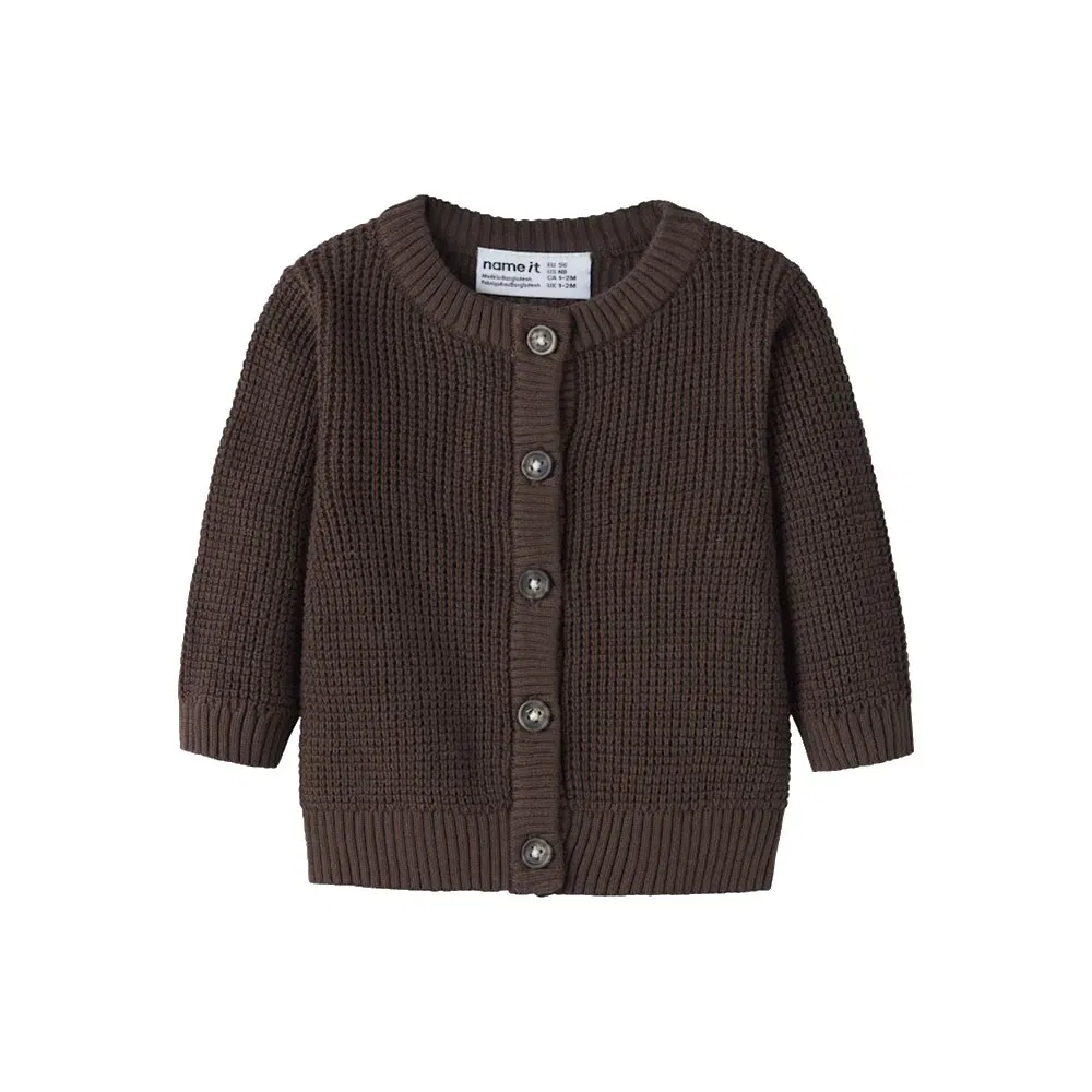 Детский вязаный кардиган с вафельной текстурой Bubba Name it, Brown