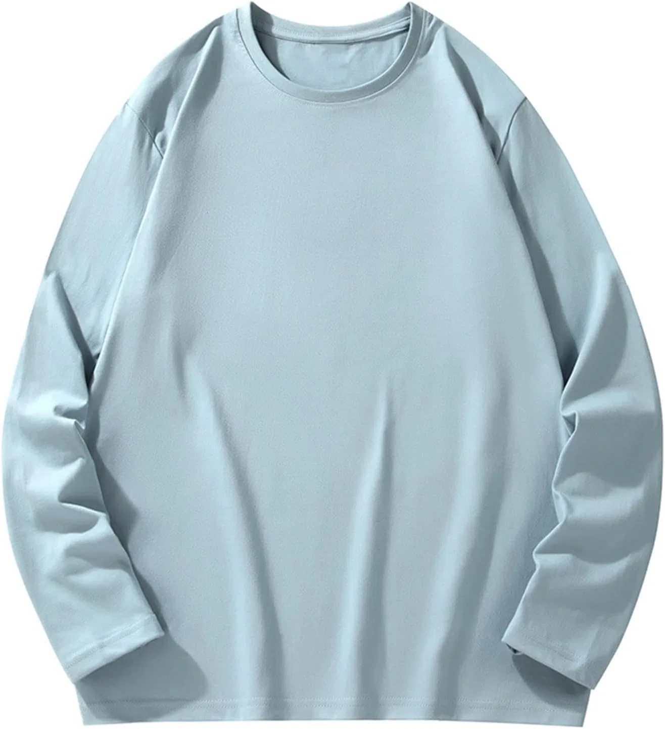 Мужская свободная толстовка с круглым вырезом, Long Sleeve, Light Blue