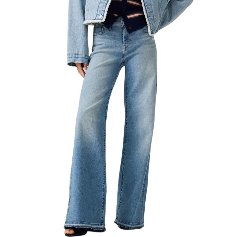 Женские джинсы с широкой штаниной Levis, Light Blue