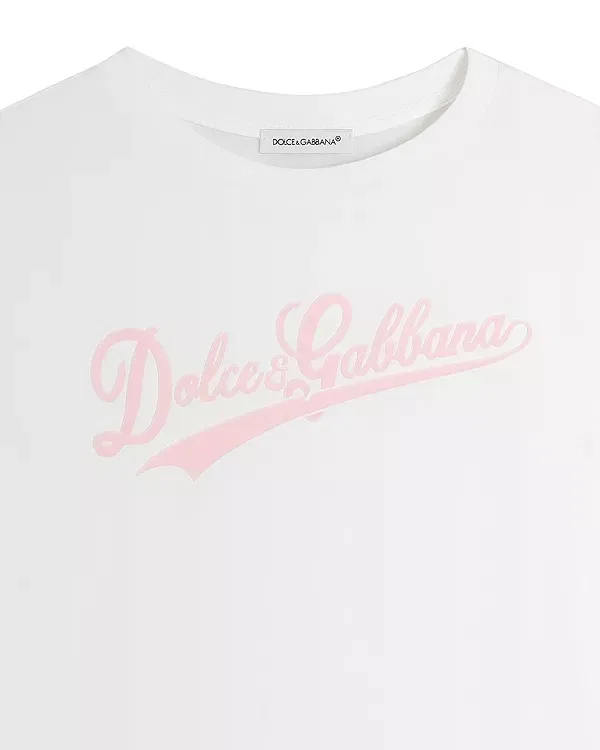 Детская футболка для девочек с принтом Dolce & Gabbana, белый — фото 3