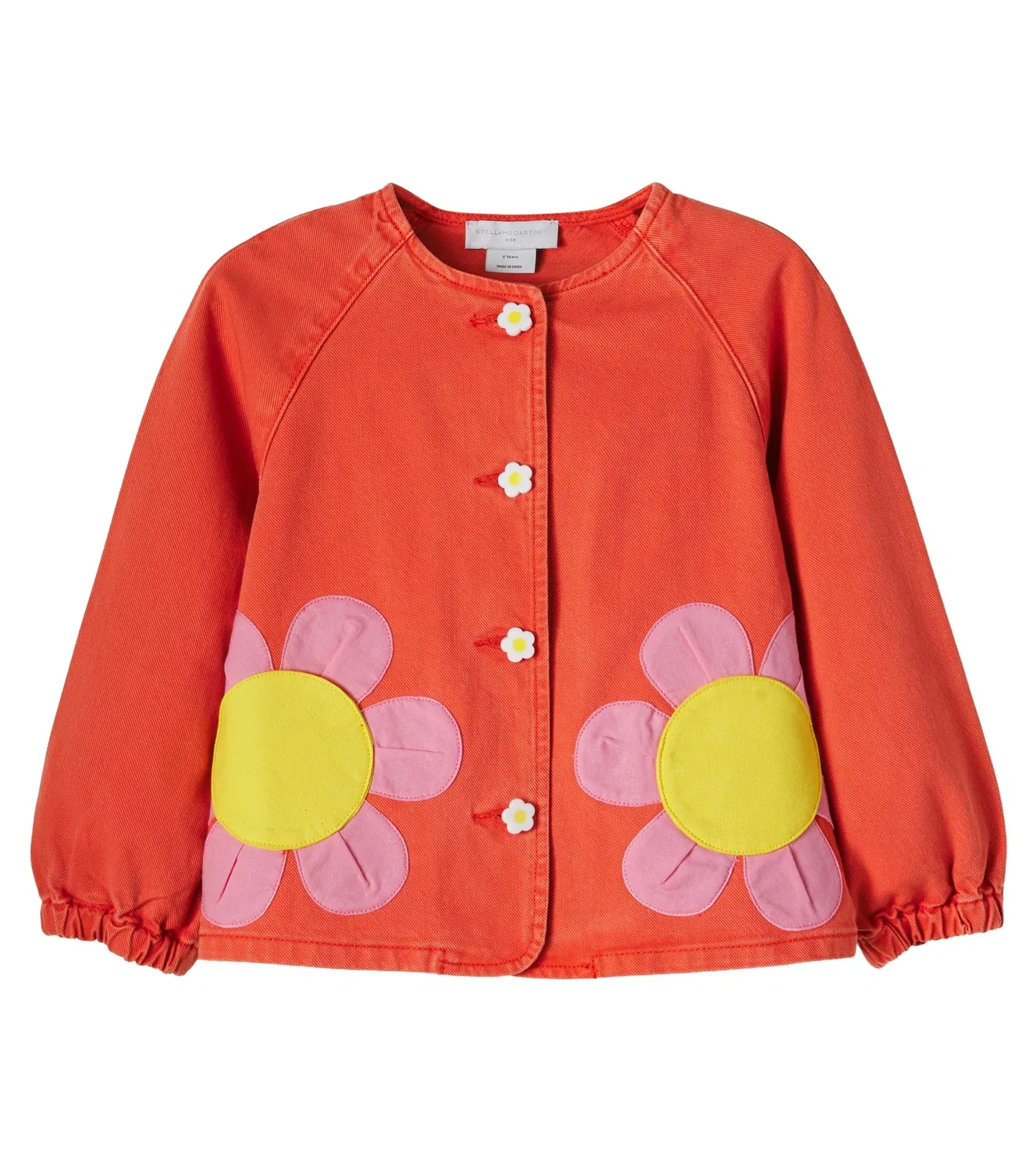 Легкая куртка с цветочной аппликацией Stella Mccartney Kids, оранжевый