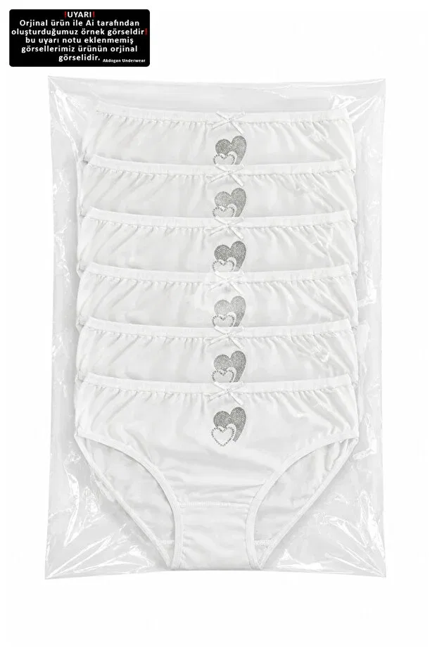 Детские трусы для девочек хлопковые 6 шт Slip Tekkaplan, White — фото 3