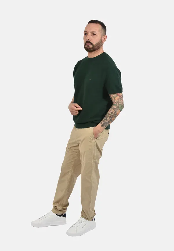 Футболка хлопковая basic t-shirt Tommy Hilfiger, green, зеленый — фото 2