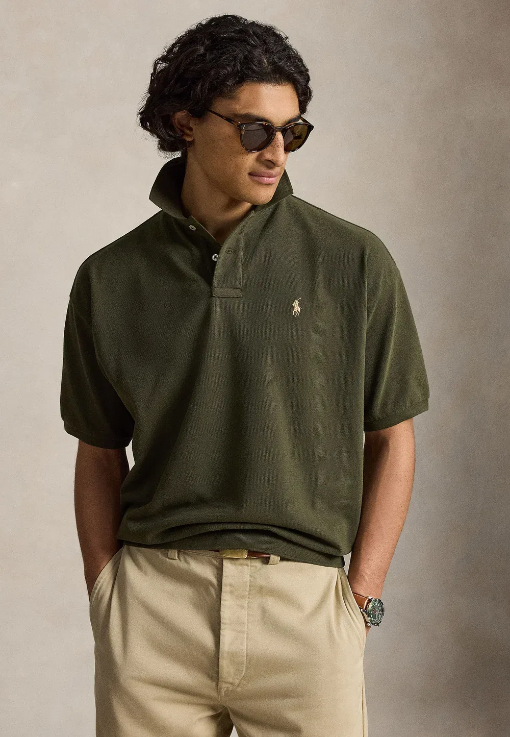 Рубашка-Поло свободного кроя - рубашка-поло Polo Ralph Lauren, Company Olive