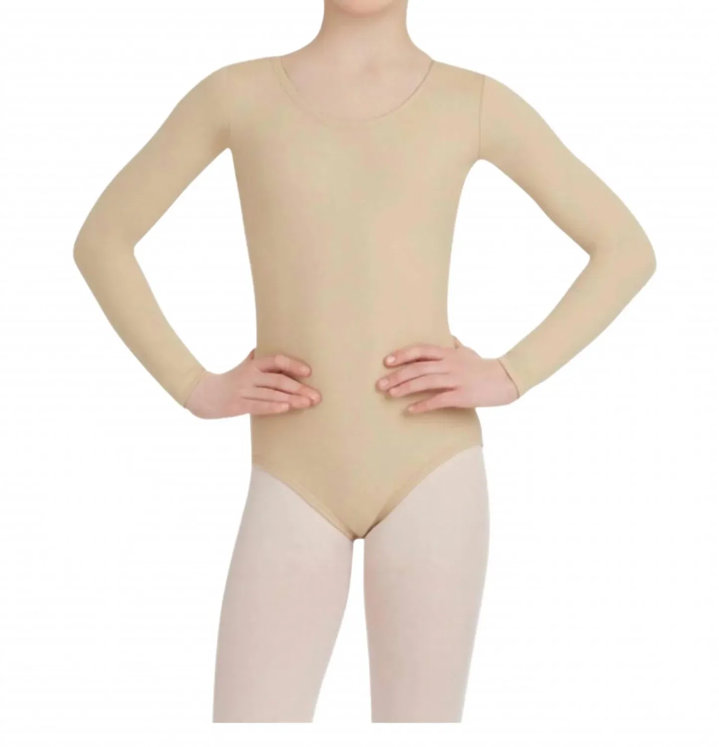 Детский купальник для танцев с длинным рукавом Capezio, Nude