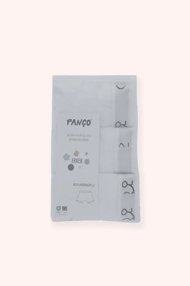 Детские трусы боксеры для мальчиков хлопковые комплект 3 шт Panço, White