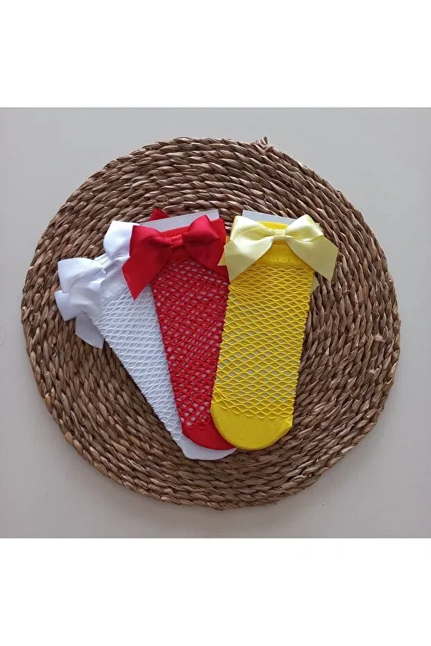 Детские носки для девочек с принтом fishnet socks set Mars Baby, White Orange Yellow
