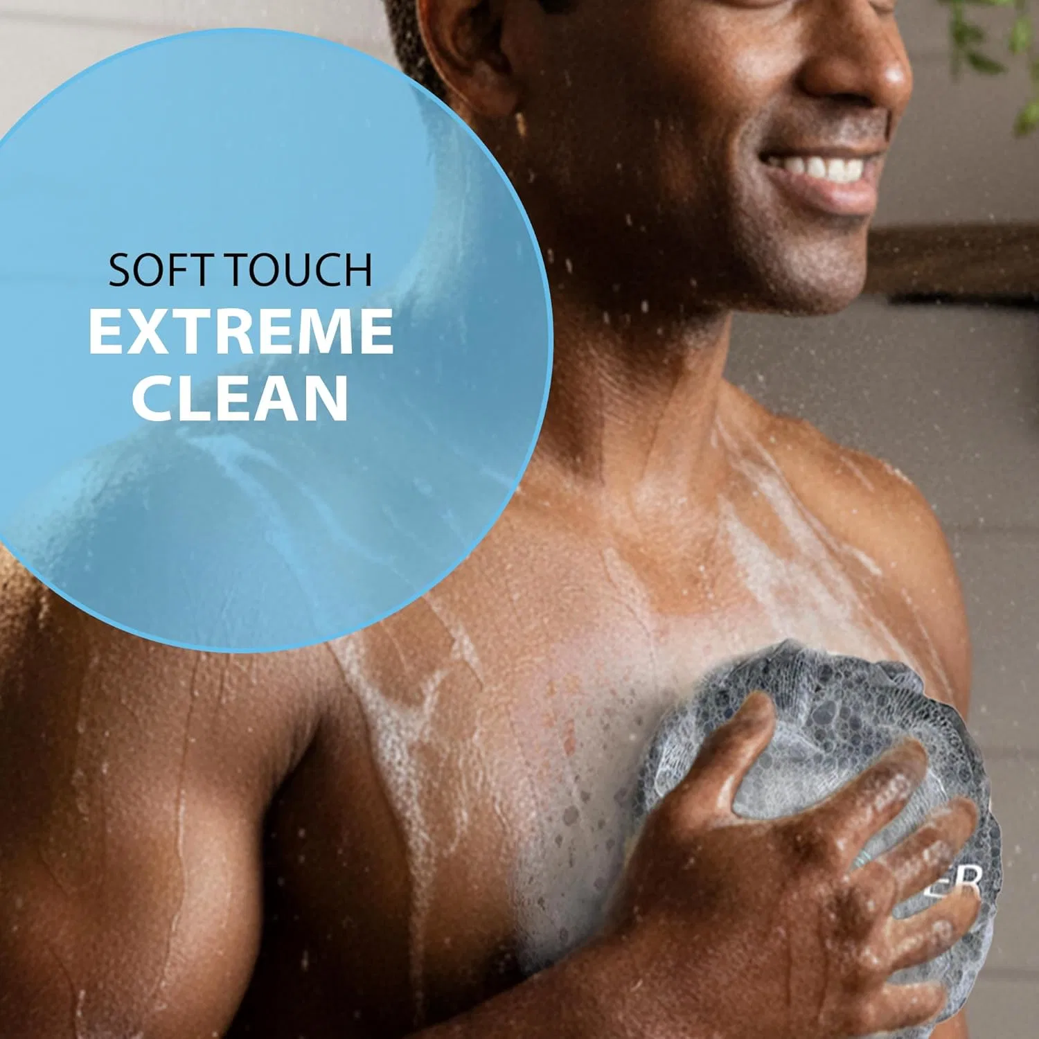 Мочалка для душа с древесным углем, XL, 75 г, набор 4 шт, Shower Bouquet — фото 4