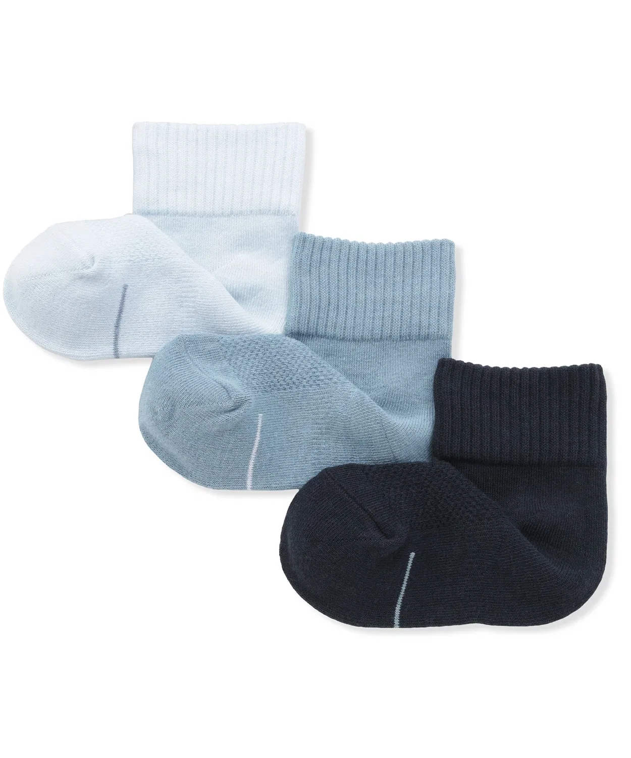 Детские носки короткие из хлопка с принтом, 3 пары MUJI, Light Blue
