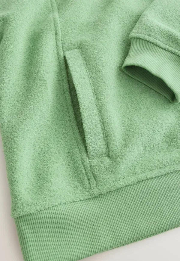 Худи на молнии Polyester, Cotton, Zip-up sweatshirt Next, Khaki green, зеленый/хаки — фото 3