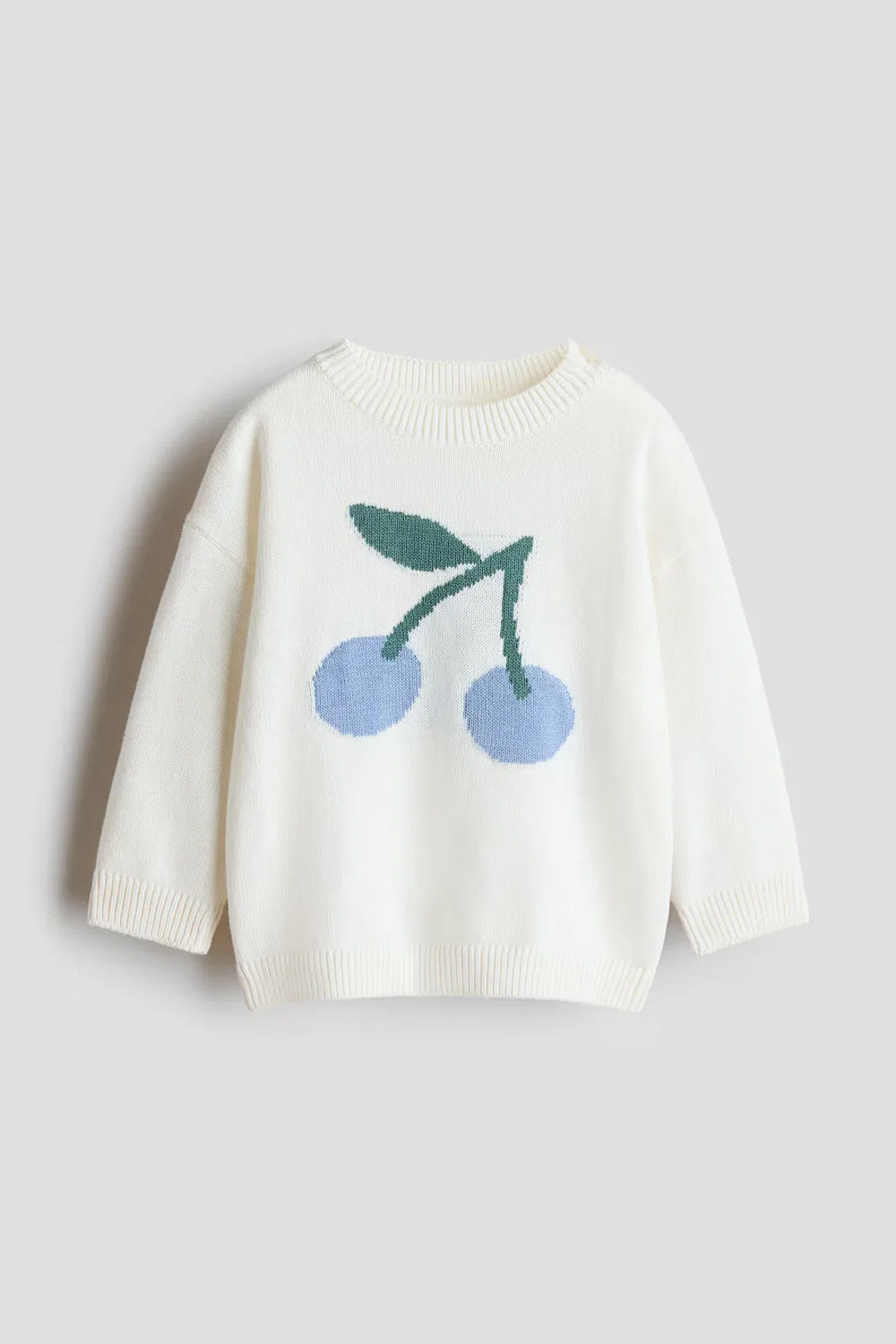 Свитер из жаккардовой вязки H&M, Weiß/Kirschen