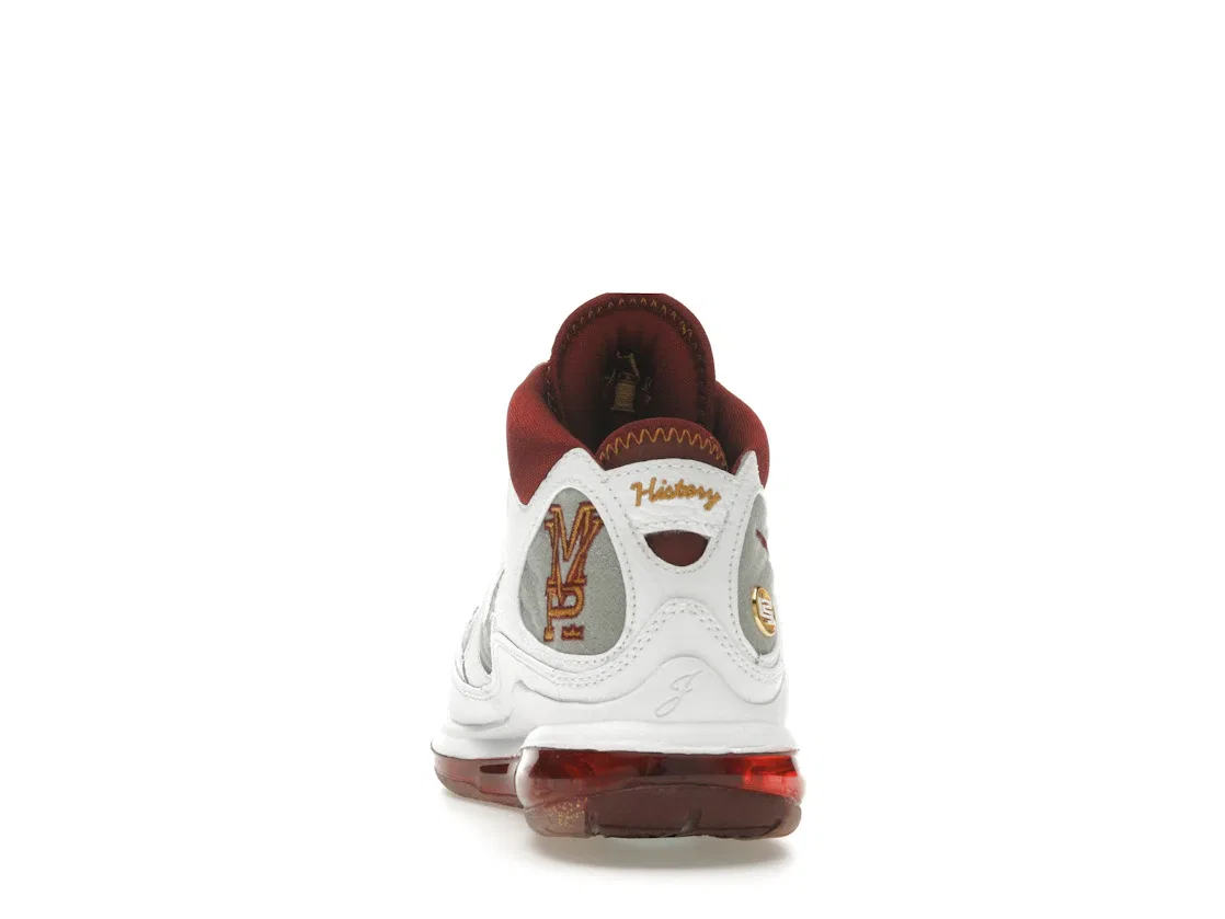 Детские кроссовки для мальчиков баскетбольные Nike LeBron 7, White/Bronze-Team Red-Wolf Grey — фото 4