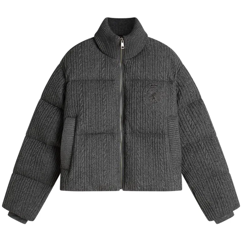 Женская куртка пуховик с воротником-стойкой Tommy Hilfiger, Dark Gray P7D — фото 3