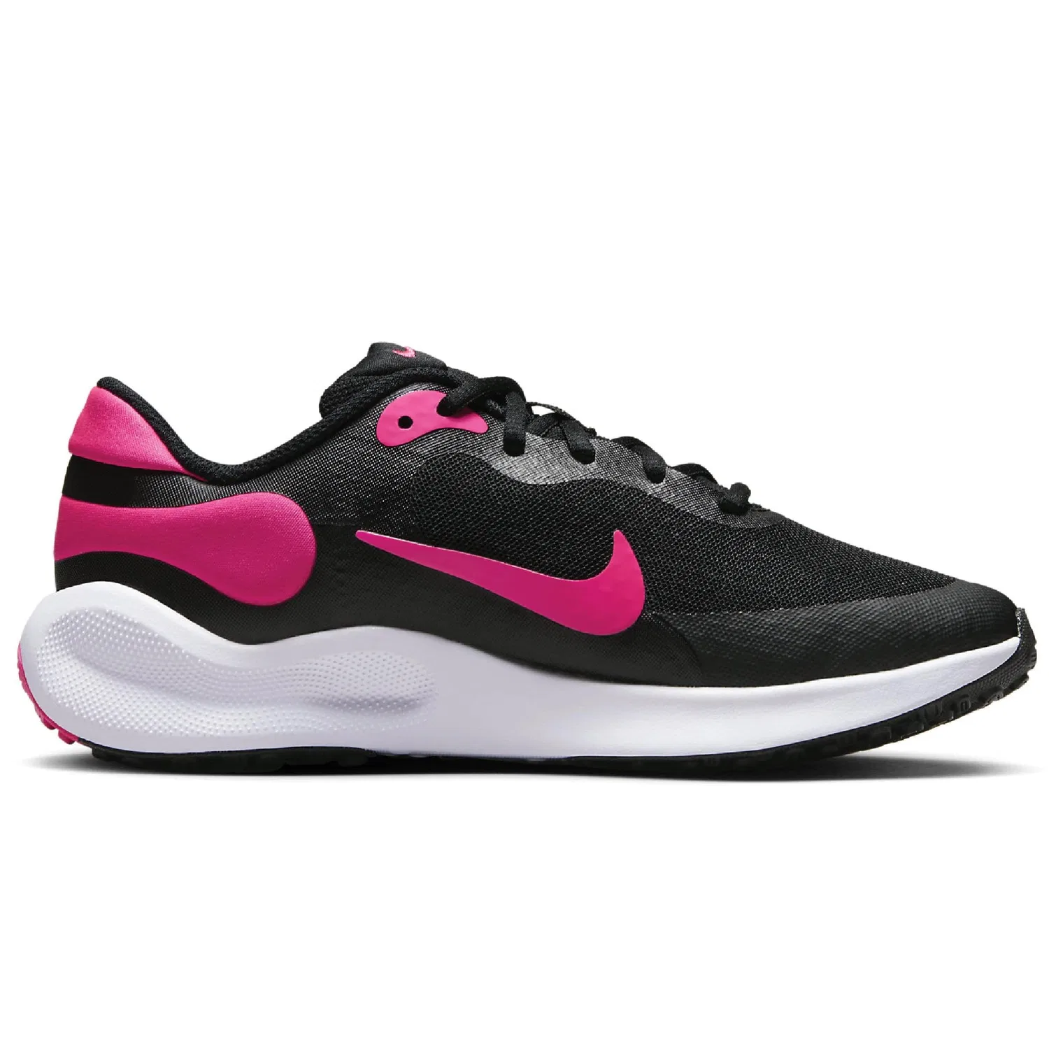 Детские кроссовки для мальчиков Revolution 7 GS NIKE, Black Hyper Pink Whi — фото 4