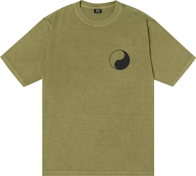 

Футболка Stussy x Our Legacy Work Shop Yin Yang Pigment Dyed Tee 'Olive', зеленый