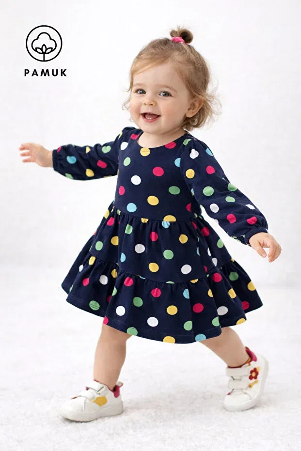 Детское платье для девочек хлопковое Difa Kids, Dark Color