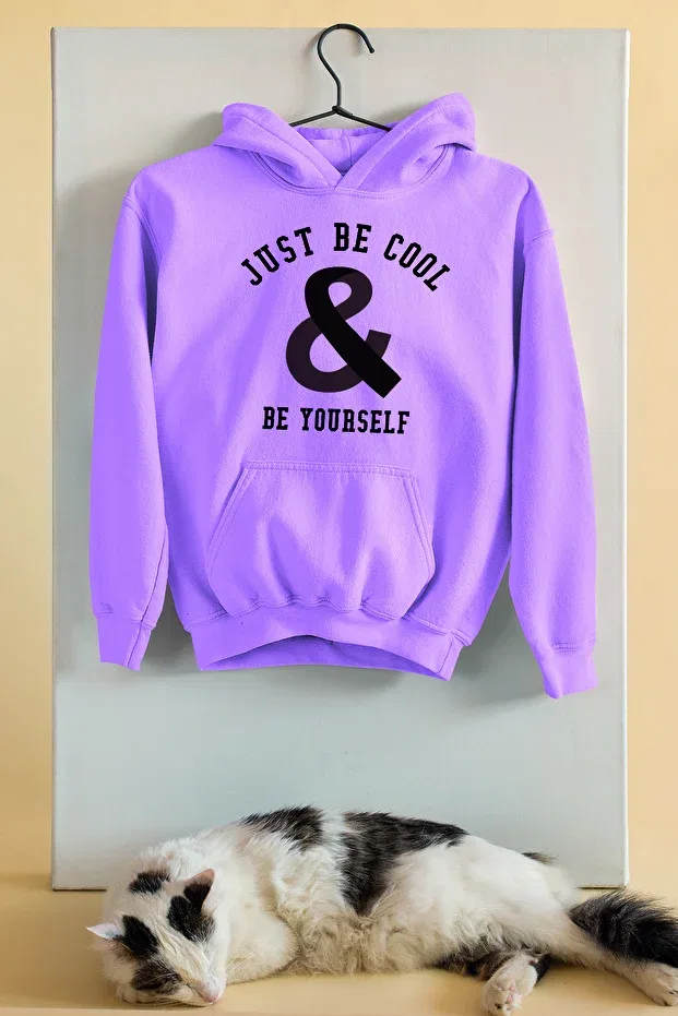 Детское худи для девочек с принтом Cool Be Yourself Adabebek, Lila