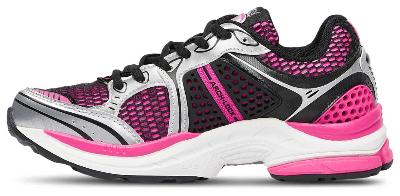 Детские кроссовки для девочек с открытым верхом из сетки ProGrid Triumph 4 Saucony, Pink/Black — фото 2