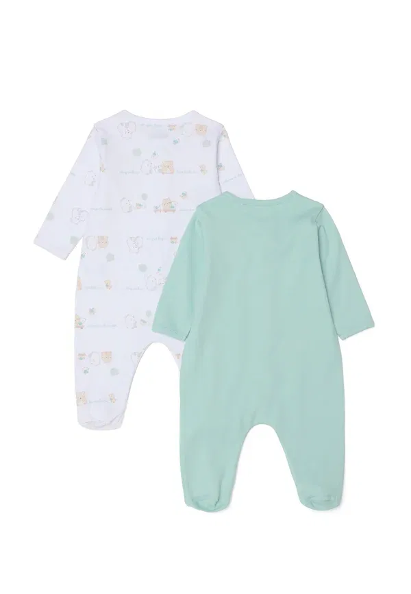 Комплект из двух спальных мешков с застежкой, хлопок, Twin pack with snap closure, Ovs, white, green, белый/зеленый — фото 2