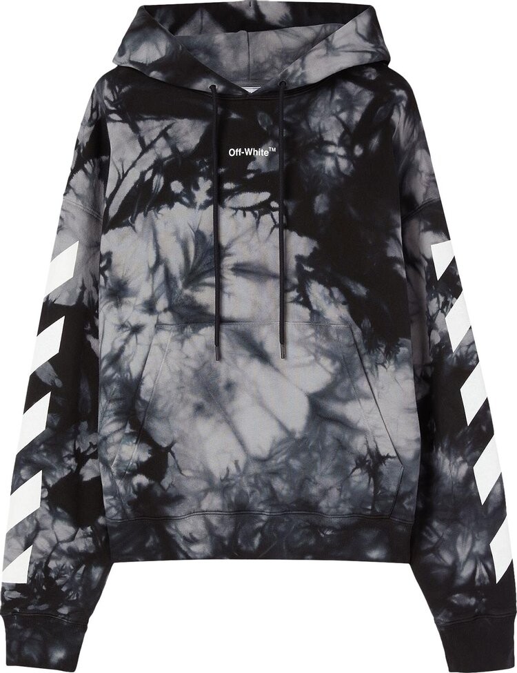 Худи Off-White Diag Arrow Tie Dye Skate Hoodie 'Warm Grey', серый — фото 2