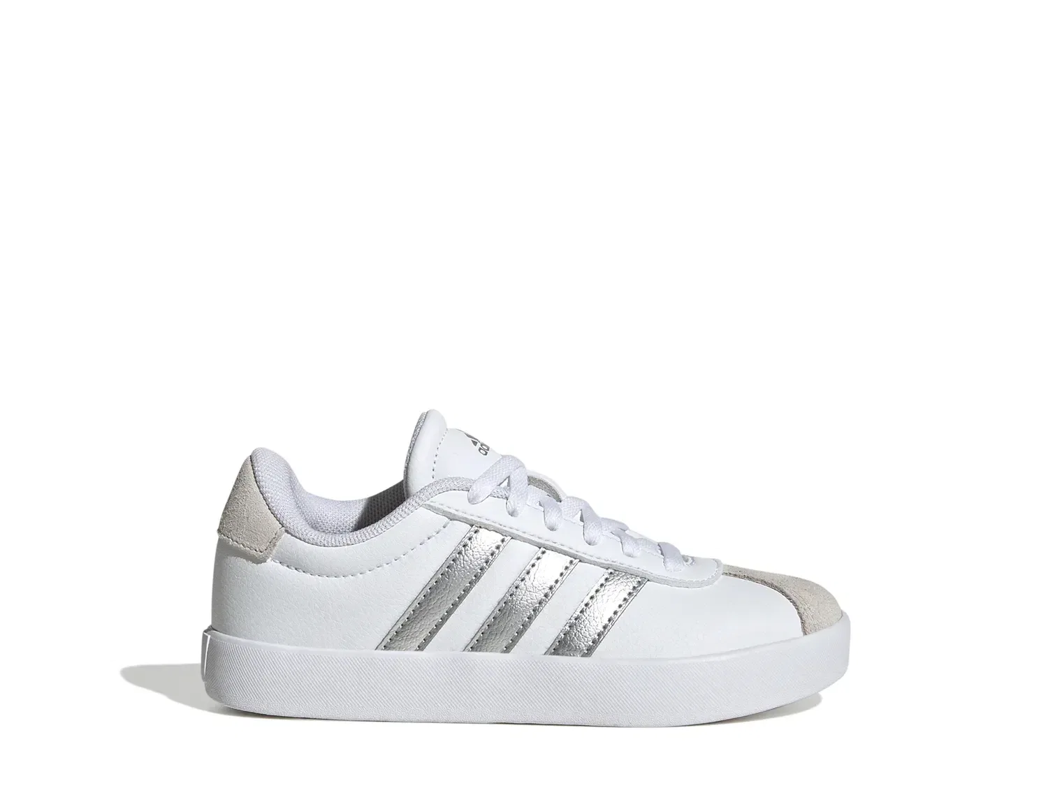 Кроссовки VL Court 3.0, детские, adidas, белый/серебристый — фото 3