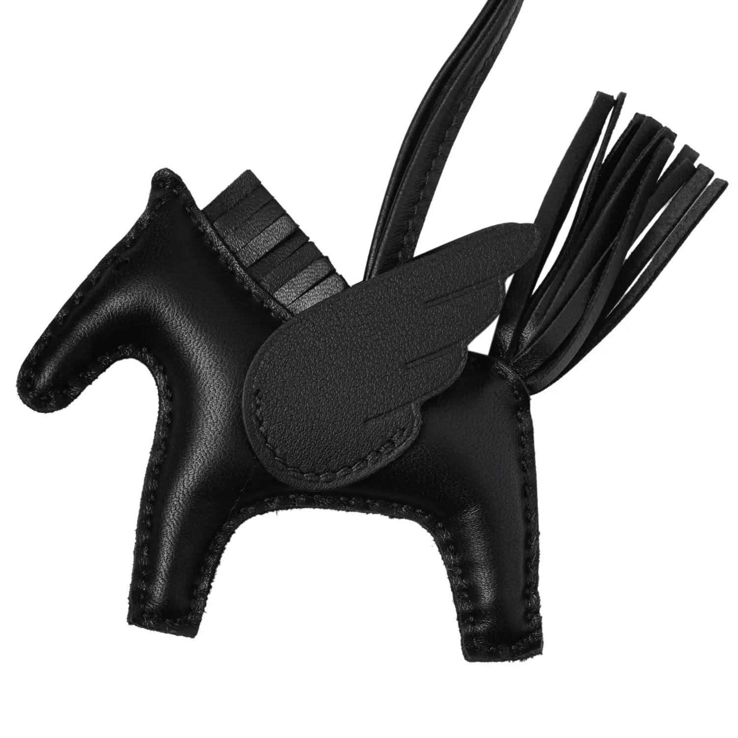 HERMES Черный кулон из овчины унисекс малого размера, Black — фото 3