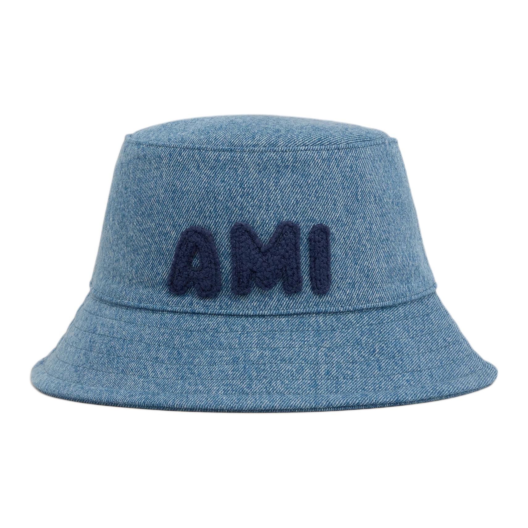 

AMIPARIS Джинсовая шляпа-ведро с логотипом Ami Paris, Blue