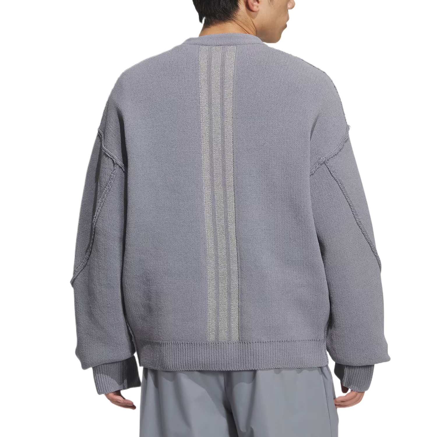 Футболка FOS Knitwear мужская светло-серая Adidas, светло-серый — фото 3