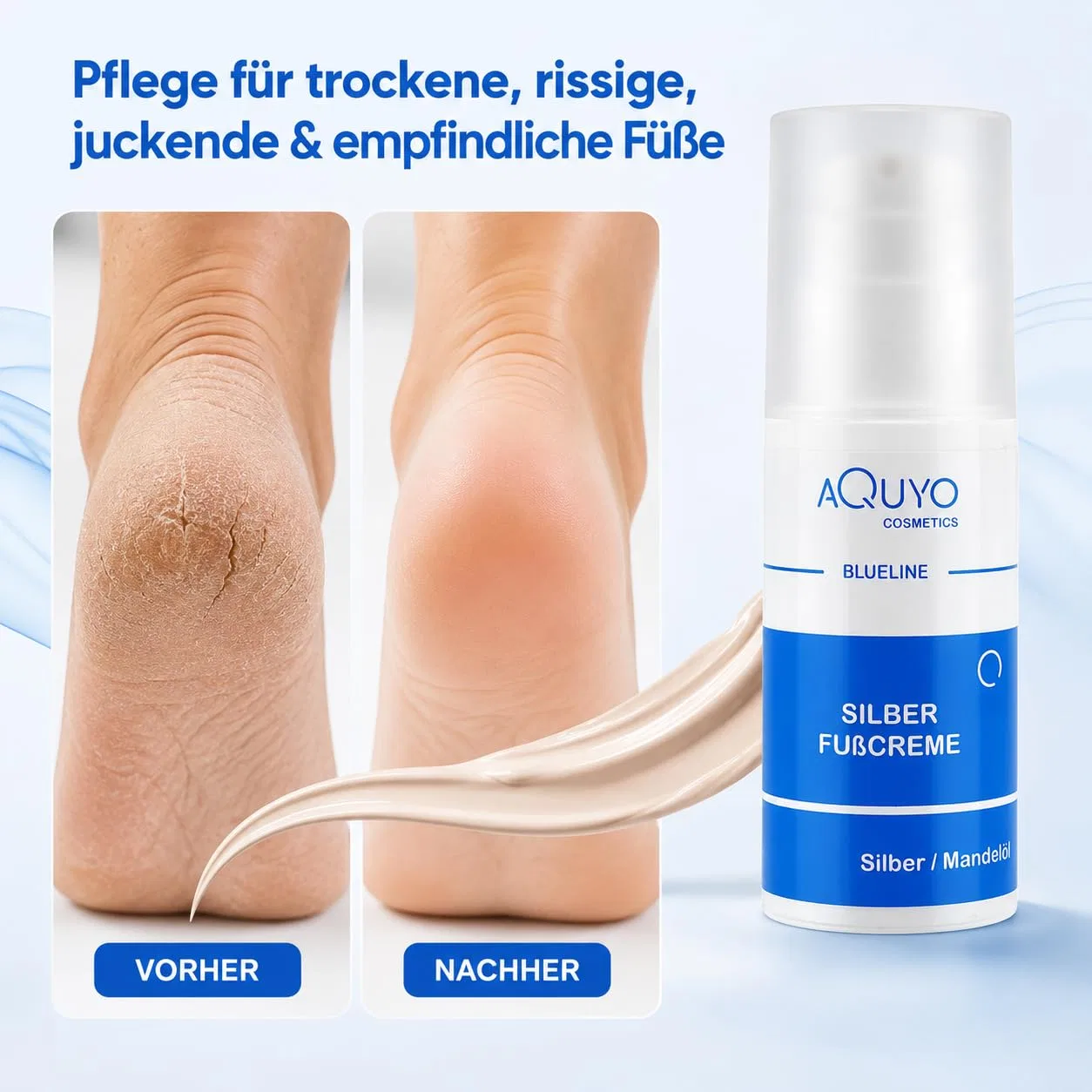 Крем для ног «Silver Foot Cream» с микросеребром от Blueline Aquyo Cosmetics — фото 2