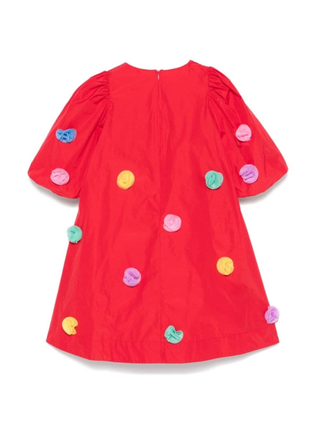 Платье Stella McCartney Kids с цветочными вставками из тюля, красный — фото 2