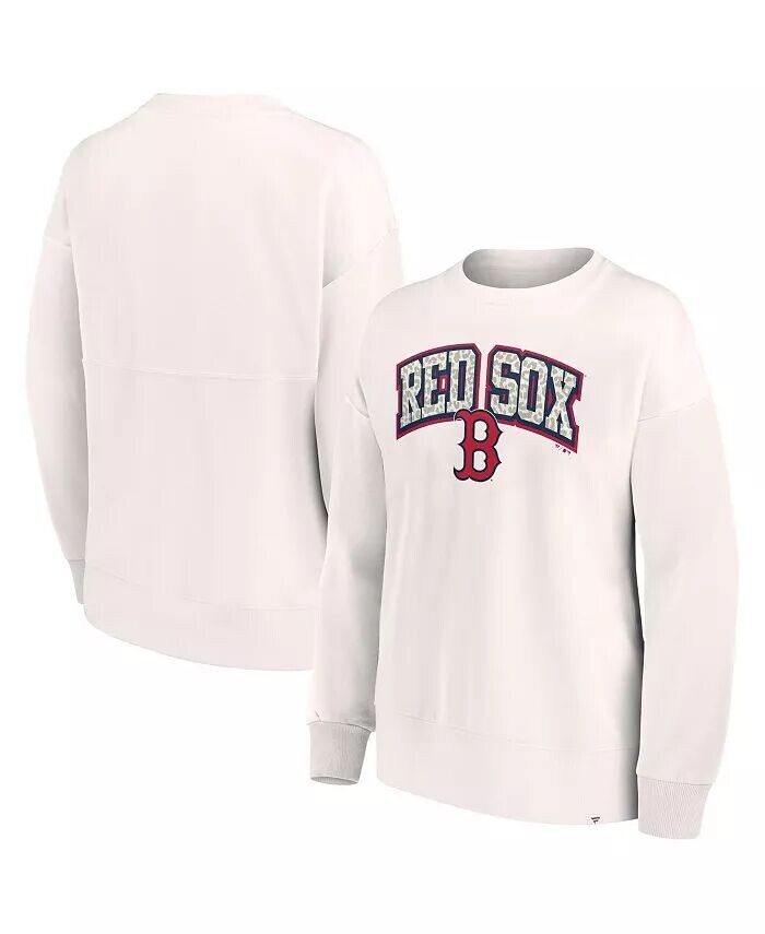 

Женский кремовый пуловер с леопардовым принтом Boston Red Sox Fanatics