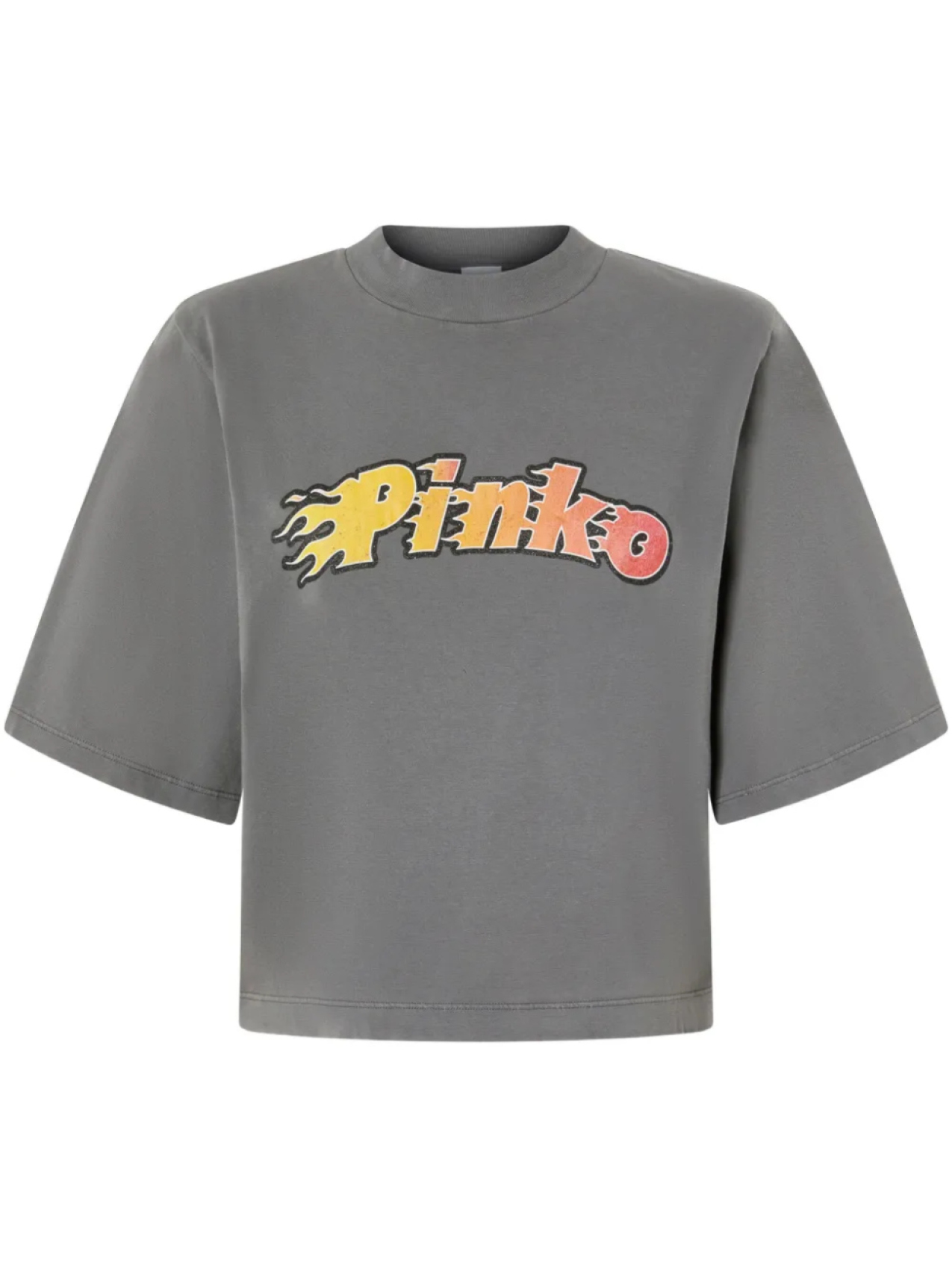 

Футболка PINKO с пламенным логотипом, серый