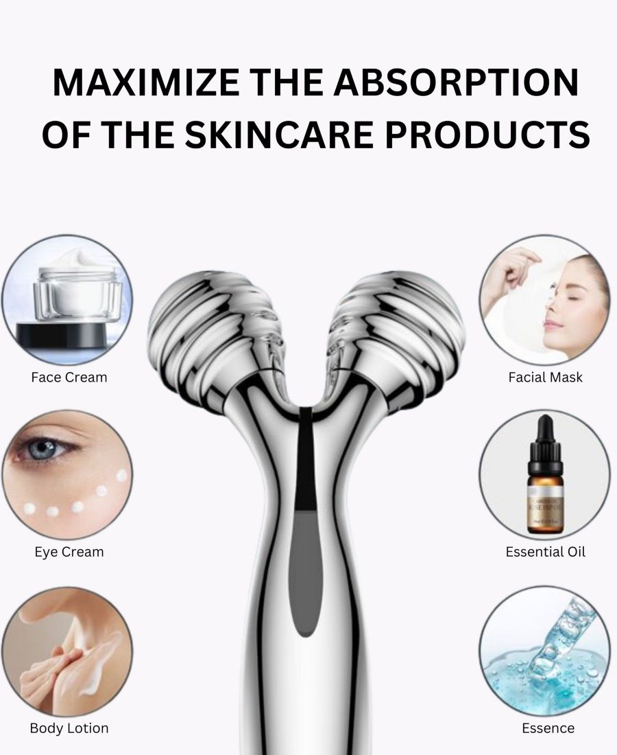 Микротоковый массажер для лица с роликовым механизмом TOUCHBeauty, серебро — фото 4