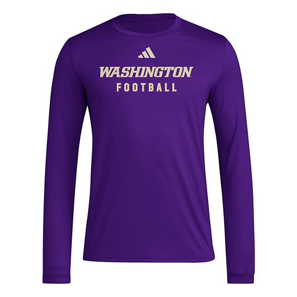 Мужская фиолетовая футболка с длинным рукавом Washington Huskies для тренировок Adidas — фото 3
