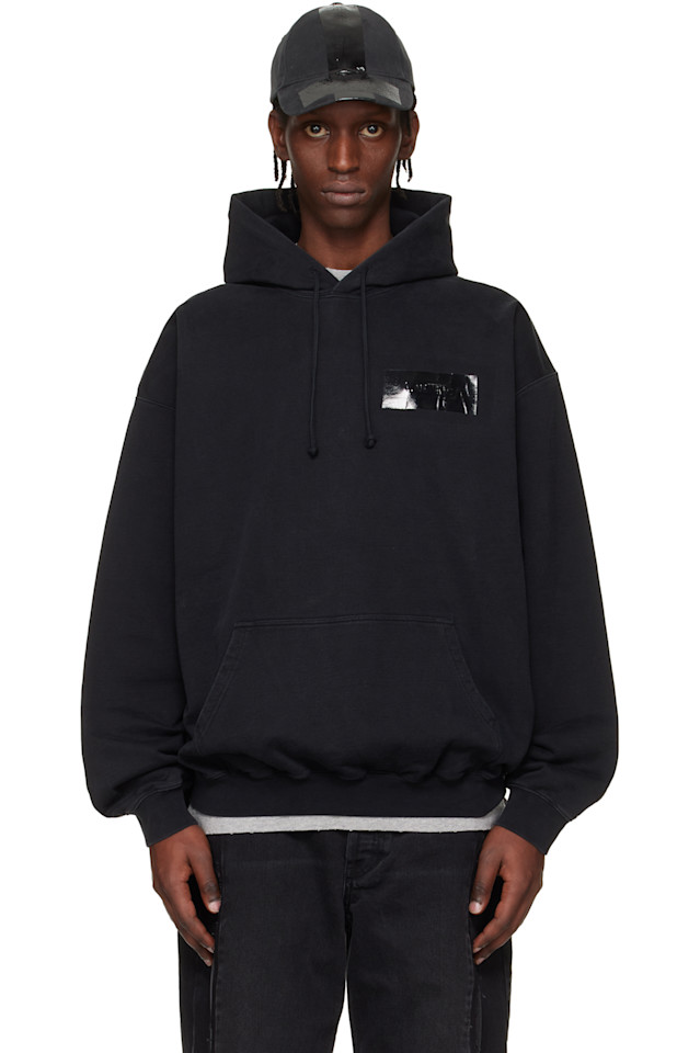 

Толстовка с логотипом, приклеенным лентой Vetements, черный