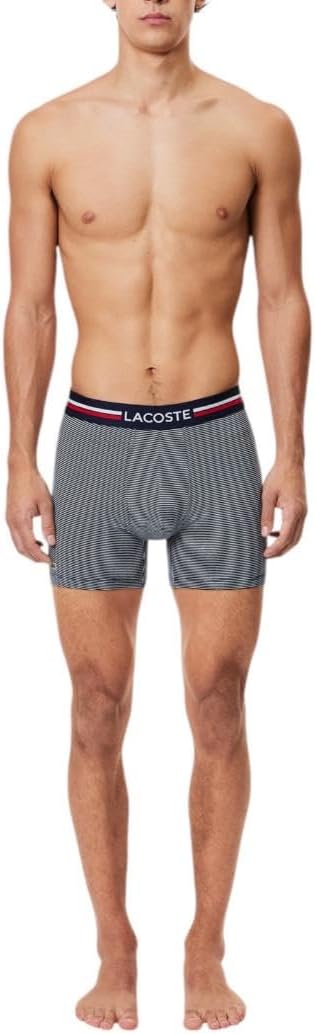 Lacoste мужские боксеры Essential 3 Pack Allover Croc, Navy Blue/White — фото 2