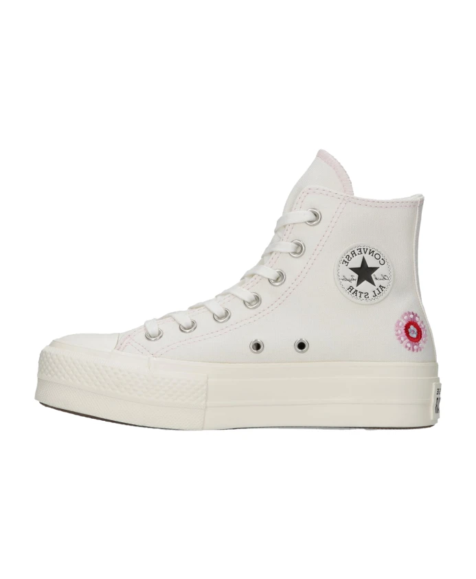 Высокие кеды с цветочной вышивкой Converse, серый