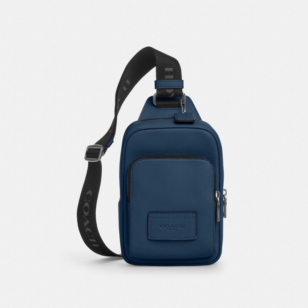 

Рюкзак-слинг Racer COACH, цвет silver/dark denim